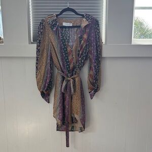 Equipment Multicolor Long Sleeve Dress